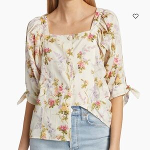 MILLE NWT Floral “Evelyn“ Blouse Size L